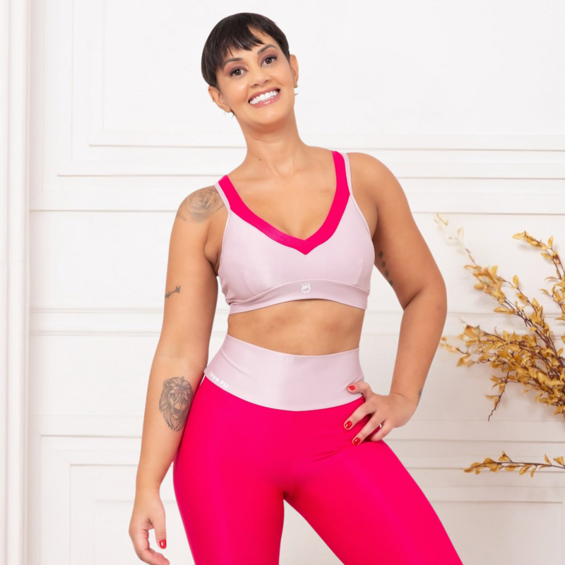 Conjunto Canelado de Compressão Bicolor