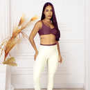 Conjunto Legging + Top Cavado Alça Fina- Musa