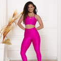 Conjunto Legging + Top Cruzado Canelado de Compressão - Iris