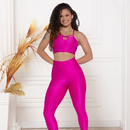 Conjunto Legging + Top Cruzado Canelado de Compressão - Iris