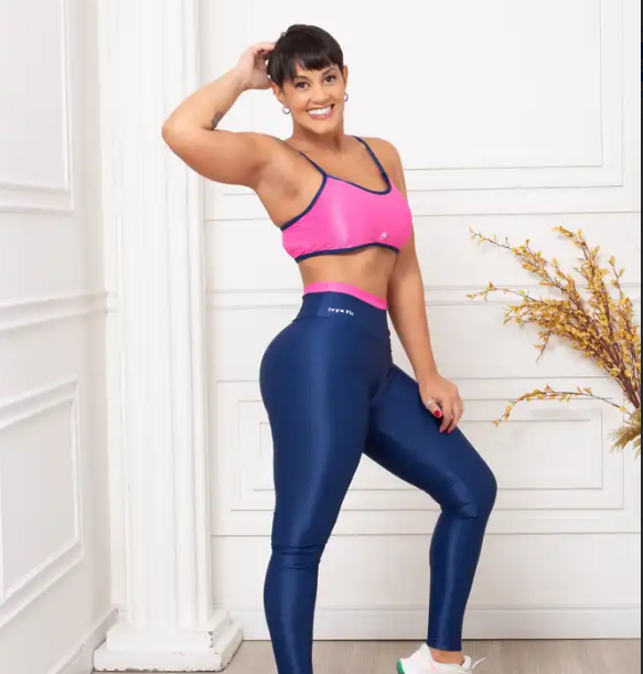 Conjunto Legging + Top Cavado Alça Fina Bicolor - Diva