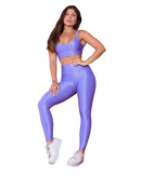 Conjunto Legging + Top Canelado de Compressão - Lila